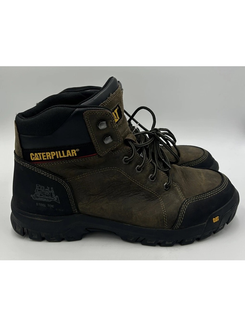 Caterpillar Boots Brown Threshold Steel Toe Workwear Mens 13 US Style f2413-18